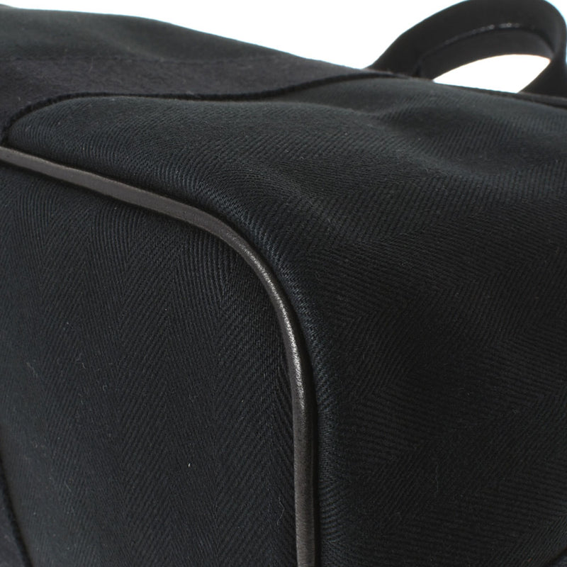 HERMES Hermes Valparaiso MM Black Unisex Towaru Shevron Handbag AB Rank used Ginzo