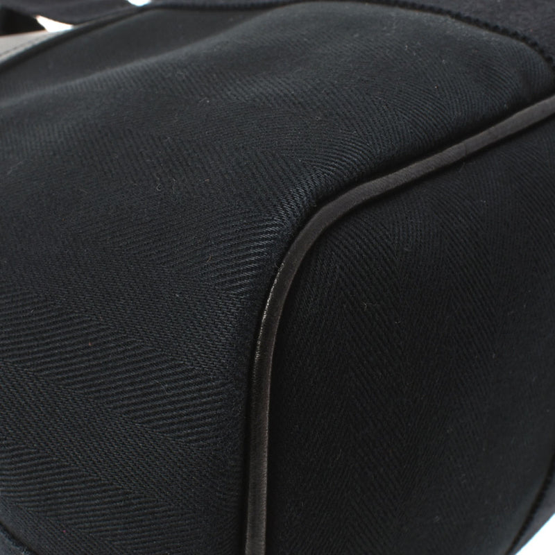 HERMES Hermes Valparaiso MM Black Unisex Towaru Shevron Handbag AB Rank used Ginzo