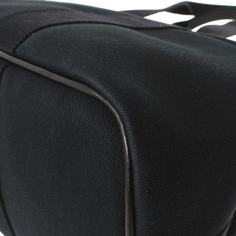 HERMES Hermes Valparaiso MM Black Unisex Towaru Shevron Handbag AB Rank used Ginzo