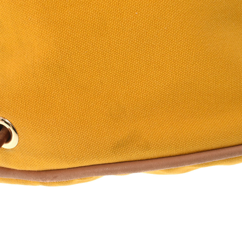 HERMES Hermes Polon Mimil Yellow Unisex Canvas Shoulder Bag AB Rank Used Ginzo