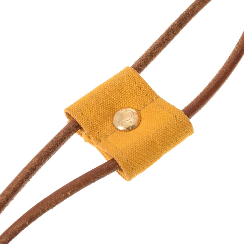 HERMES Hermes Polon Mimil Yellow Unisex Canvas Shoulder Bag AB Rank Used Ginzo