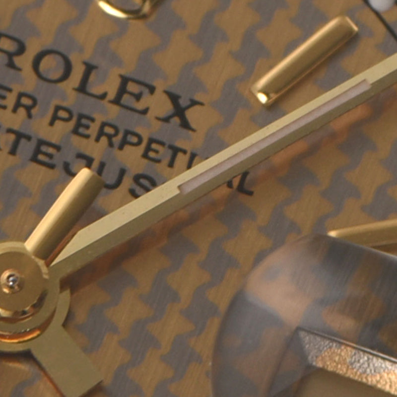ROLEX ロレックス デイトジャスト 69173 レディース YG/SS 腕時計 自動巻き ハウンズトゥース文字盤 Aランク 中古 銀蔵