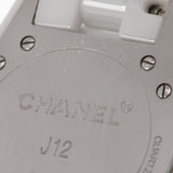 CHANEL シャネル J12 33mm 12Pダイヤ H1628 ボーイズ 白セラミック/SS 腕時計 クオーツ 白文字盤 Aランク 中古 銀蔵