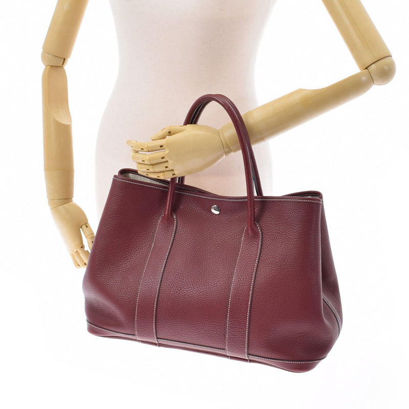 HERMES エルメス ガーデンパーティ TPM ルージュアッシュ □K刻印(2007年頃) レディース ネゴンダ ハンドバッグ Bランク 中古 銀蔵