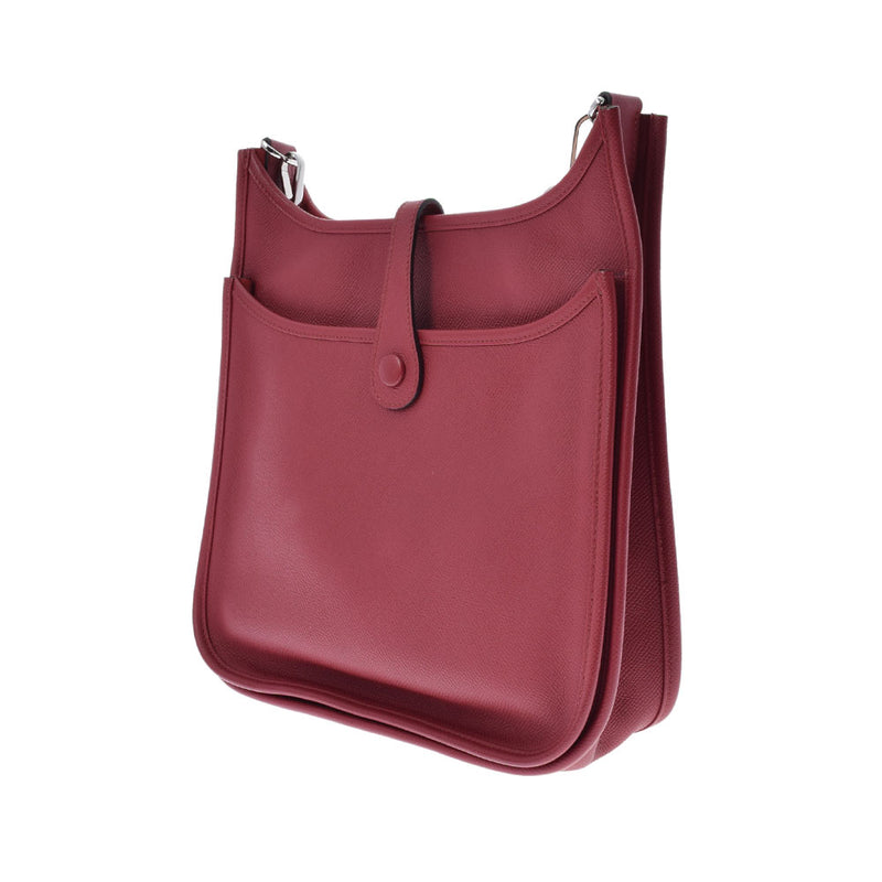 HERMES エルメス エヴリン3 PM  ルージュグレナ シルバー金具 X刻印(2016年頃) ユニセックス ヴォーエプソン  ショルダーバッグ Aランク 中古 銀蔵
