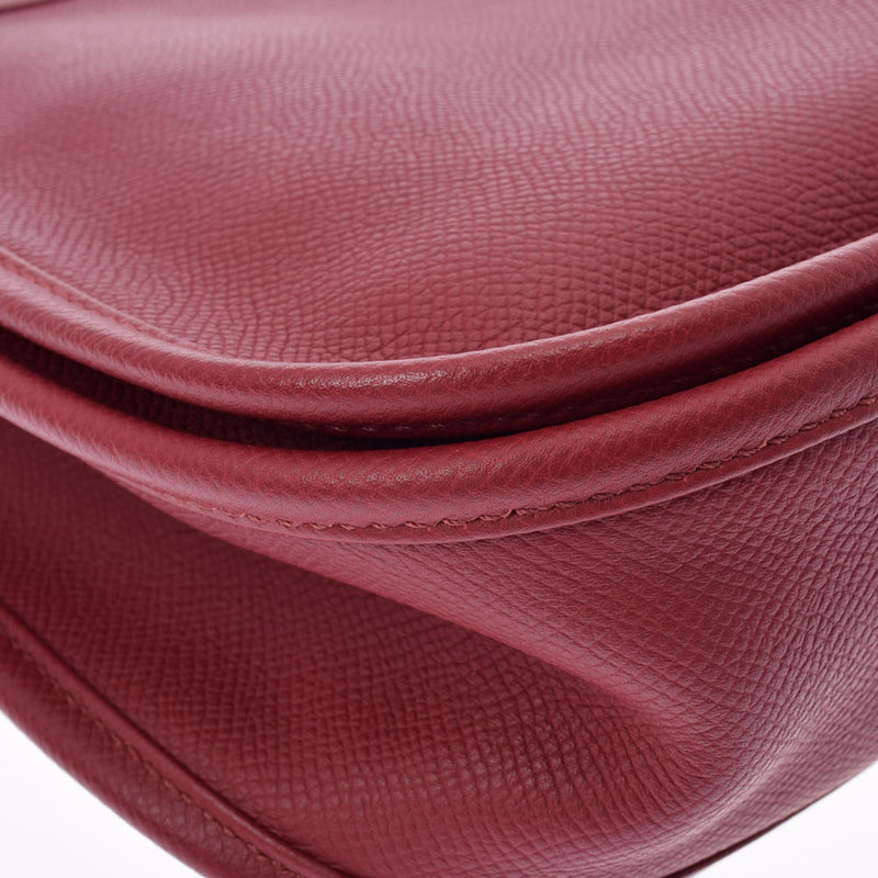 HERMES エルメス エヴリン3 PM  ルージュグレナ シルバー金具 X刻印(2016年頃) ユニセックス ヴォーエプソン  ショルダーバッグ Aランク 中古 銀蔵