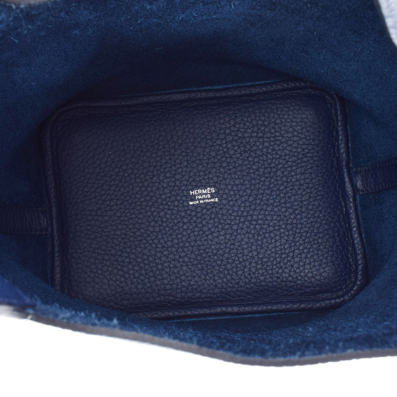 HERMES エルメス ピコタンロック PM ブルーサフィール シルバー金具 □Q刻印(2013年頃) レディース トリヨンクレマンス  ハンドバッグ Aランク 中古 銀蔵