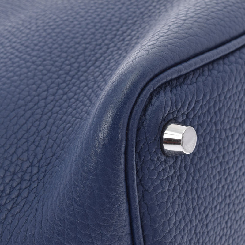 HERMES エルメス ピコタンロック PM ブルーサフィール シルバー金具 □Q刻印(2013年頃) レディース トリヨンクレマンス  ハンドバッグ Aランク 中古 銀蔵