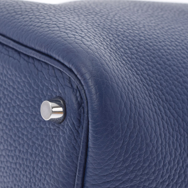 HERMES エルメス ピコタンロック PM ブルーサフィール シルバー金具 □Q刻印(2013年頃) レディース トリヨンクレマンス  ハンドバッグ Aランク 中古 銀蔵