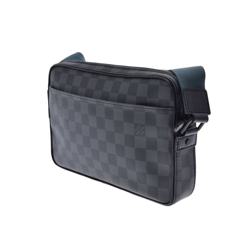 LOUIS VUITTON ルイヴィトン ダミエ アルファ メッセンジャー 黒/グレー N40188 ユニセックス ダミエグラフィット キャンバス ショルダーバッグ 新同 中古 銀蔵