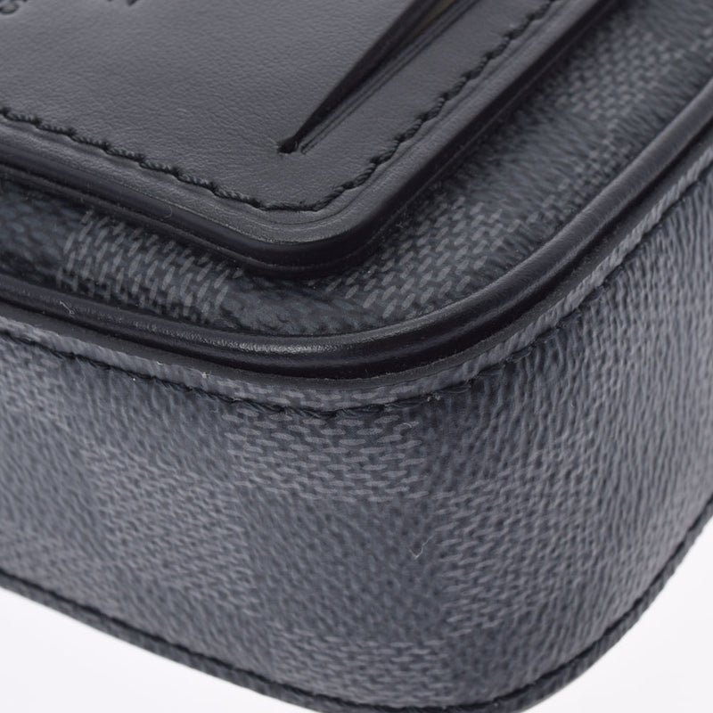 LOUIS VUITTON ルイヴィトン ダミエ アルファ メッセンジャー 黒/グレー N40188 ユニセックス ダミエグラフィット キャンバス ショルダーバッグ 新同 中古 銀蔵