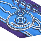 HERMES エルメス ツイリー 新タグ 紫/青 レディース シルク100％ スカーフ Aランク 中古 銀蔵