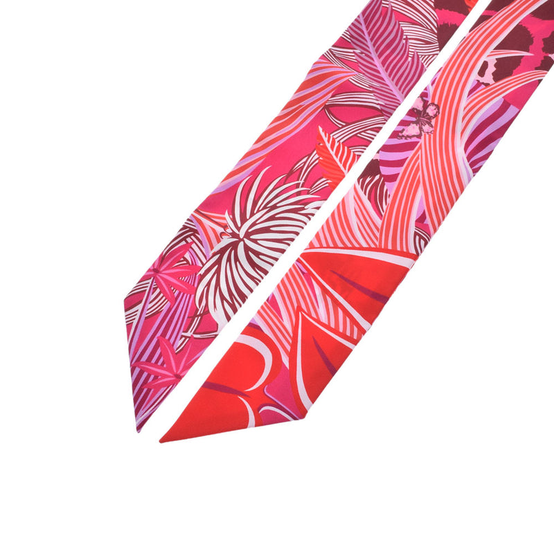 HERMES エルメス ツイリー 新タグ ソルド品 赤/ピンク/紫 レディース シルク100％ スカーフ Aランク 中古 銀蔵