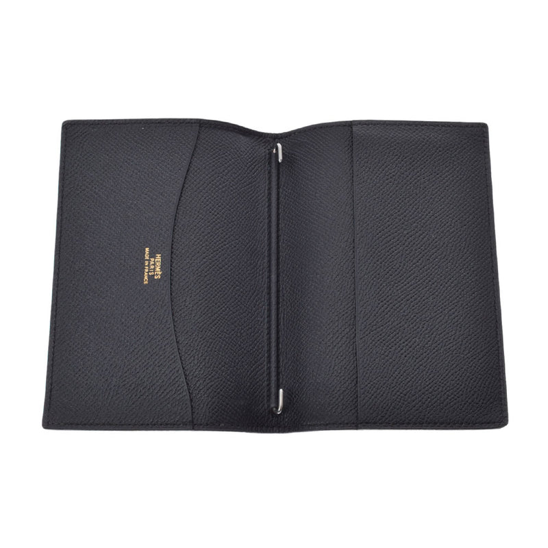 HERMES エルメス 黒 □B刻印(1998年頃) ユニセックス クシュベル 手帳カバー ABランク 中古 銀蔵