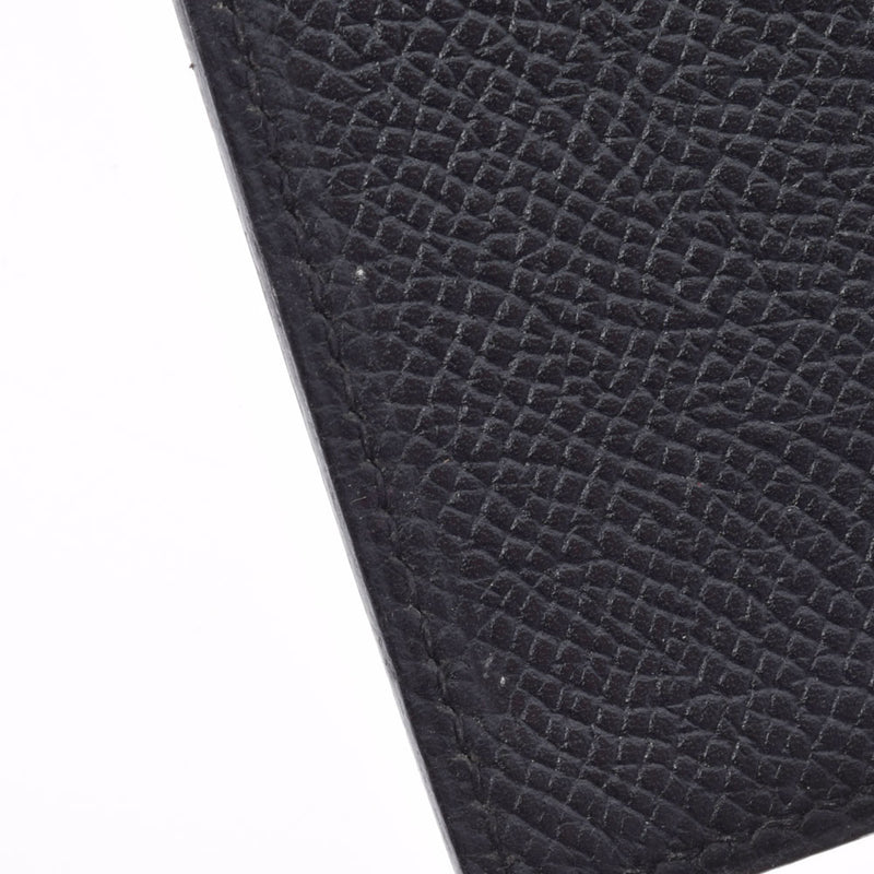 HERMES エルメス 黒 □B刻印(1998年頃) ユニセックス クシュベル 手帳カバー ABランク 中古 銀蔵