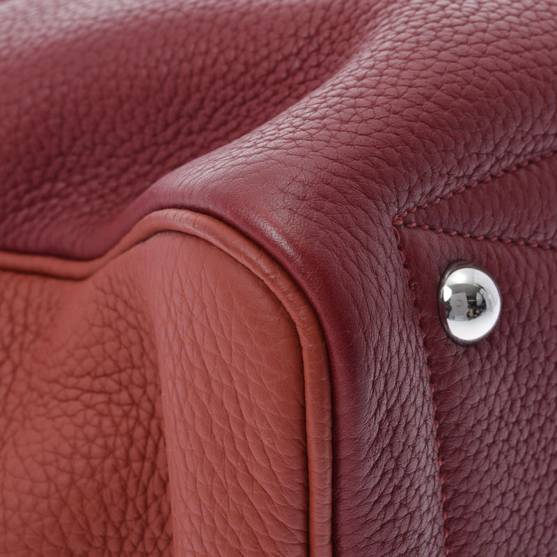 HERMES エルメス ヴィクトリア 35 ルージュアッシュ/ブリック シルバー金具 □R刻印(2014年頃) レディース トリヨンクレマンス ハンドバッグ Aランク 中古 銀蔵