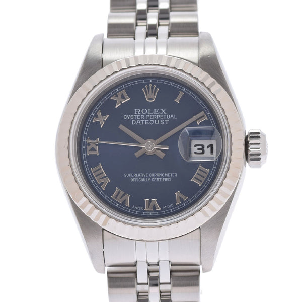 ROLEX ロレックス デイトジャスト 79174 レディース WS/SS 腕時計 自動巻き 青ローマ文字盤 Aランク 中古 銀蔵