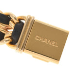 CHANEL シャネル プルミエール Lサイズ レディース GP/革 腕時計 黒文字盤 ABランク 中古 銀蔵