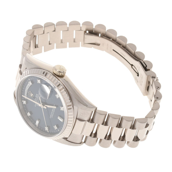 ROLEX ロレックス デイデイト 10Pダイヤ 18239A メンズ WG 腕時計 自動巻き ブルー文字盤 Aランク 中古 銀蔵