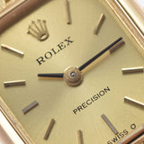 ROLEX ロレックス プレシジョン アンティーク 3243 レディース YG 腕時計 手巻き ゴールド文字盤 ABランク 中古 銀蔵