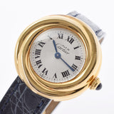 CARTIER カルティエ マストトリニティ W1010644 レディース GP/革 腕時計 クオーツ シルバー文字盤 ABランク 中古 銀蔵