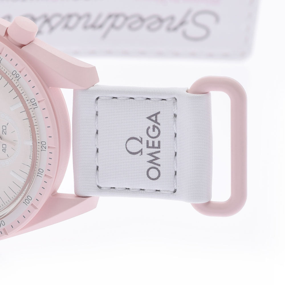 SWATCH スウォッチ OMEGA オメガ MISSION TO VENUS SO33P100 ボーイズ バイオセラミック /ナイロン /ベルクロ  腕時計 クオーツ ピンク文字盤 Aランク 中古 銀蔵