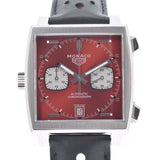 TAG HEUER タグホイヤー モナコ 1979-1989 CAW211W.FC6467 メンズ SS/革 腕時計 自動巻き 赤文字盤 Aランク 中古 銀蔵