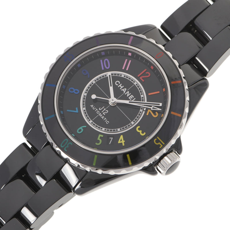 CHANEL シャネル J12 エレクトロ H7122 メンズ 黒セラミック 腕時計 自動巻き 黒文字盤 Aランク 中古 銀蔵