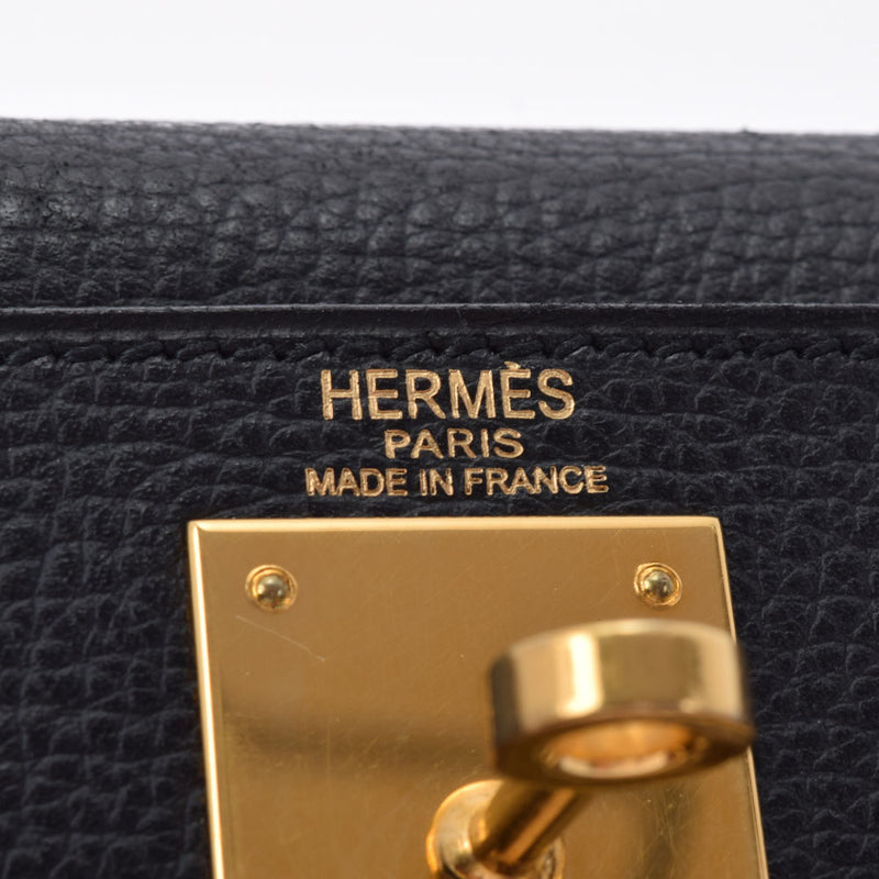 HERMES エルメス ケリー28 内縫い 黒 ゴールド金具 □J刻印(2006年頃) レディース ヴァッシュリエージュ 2WAYバッグ ABランク 中古 銀蔵