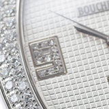 BOUCHERON ブシュロン MEC ベゼル 文字盤ダイヤ メンズ SS/革 腕時計 シルバー/ダイヤ文字盤 Aランク 中古 銀蔵