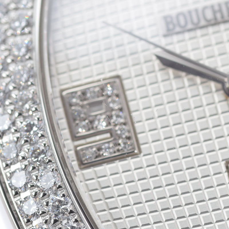 BOUCHERON ブシュロン MEC ベゼル 文字盤ダイヤ メンズ SS/革 腕時計 シルバー/ダイヤ文字盤 Aランク 中古 銀蔵