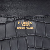 HERMES エルメス コンスタンス 23 黒 ゴールド金具 ○O刻印(1985年頃) レディース クロコダイル  ショルダーバッグ ABランク 中古 銀蔵