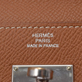 HERMES エルメス ケリーウォレット ゴールド シルバー金具 A刻印(2017年頃) レディース ヴォーエプソン 長財布 ABランク 中古 銀蔵