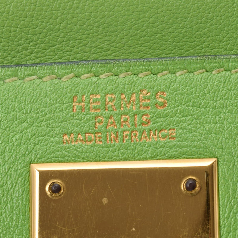 HERMES エルメス ケリー32 内縫い アップルグリーン ゴールド金具 □A刻印(1997年頃) レディース ヴォーガリバー 2WAYバッグ Bランク 中古 銀蔵