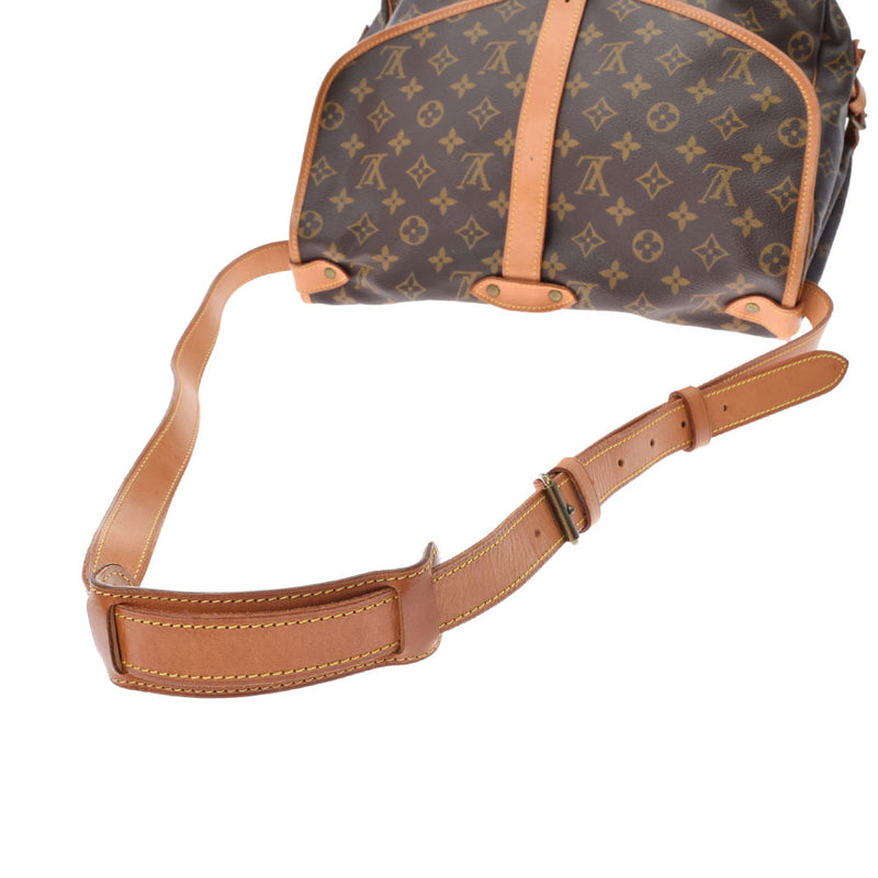 LOUIS VUITTON ルイヴィトン モノグラム ソミュール35 ブラウン M42254 ユニセックス モノグラムキャンバス ショルダーバッグ Bランク 中古 銀蔵