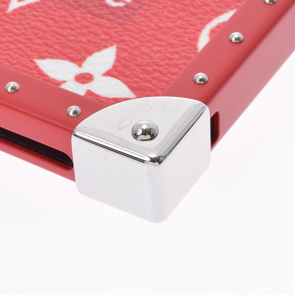 ルイヴィトンiPhone7ケース Supremeコラボ 赤/白 シルバー金具