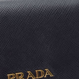 PRADA プラダ コンパクトウォレット 黒/ピンク 1MV204 レディース サフィアーノ 二つ折り財布 Bランク 中古 銀蔵