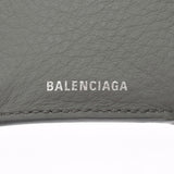 BALENCIAGA バレンシアガ ペーパーミニウォレット グレー 391446 レディース カーフ 三つ折り財布 Bランク 中古 銀蔵