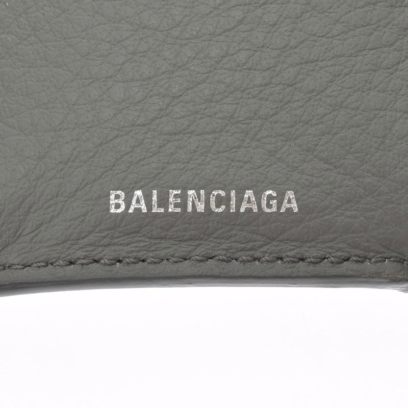 BALENCIAGA バレンシアガ ペーパーミニウォレット グレー 391446 レディース カーフ 三つ折り財布 Bランク 中古 銀蔵