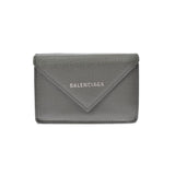 BALENCIAGA バレンシアガ ペーパーミニウォレット グレー 391446 レディース カーフ 三つ折り財布 Bランク 中古 銀蔵