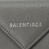 BALENCIAGA バレンシアガ ペーパーミニウォレット グレー 391446 レディース カーフ 三つ折り財布 Bランク 中古 銀蔵