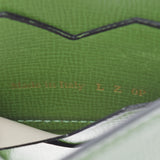 VALEXTRA ヴァレクストラ 二つ折り マネークリップ付き 緑 レディース カーフ カードケース ABランク 中古 銀蔵