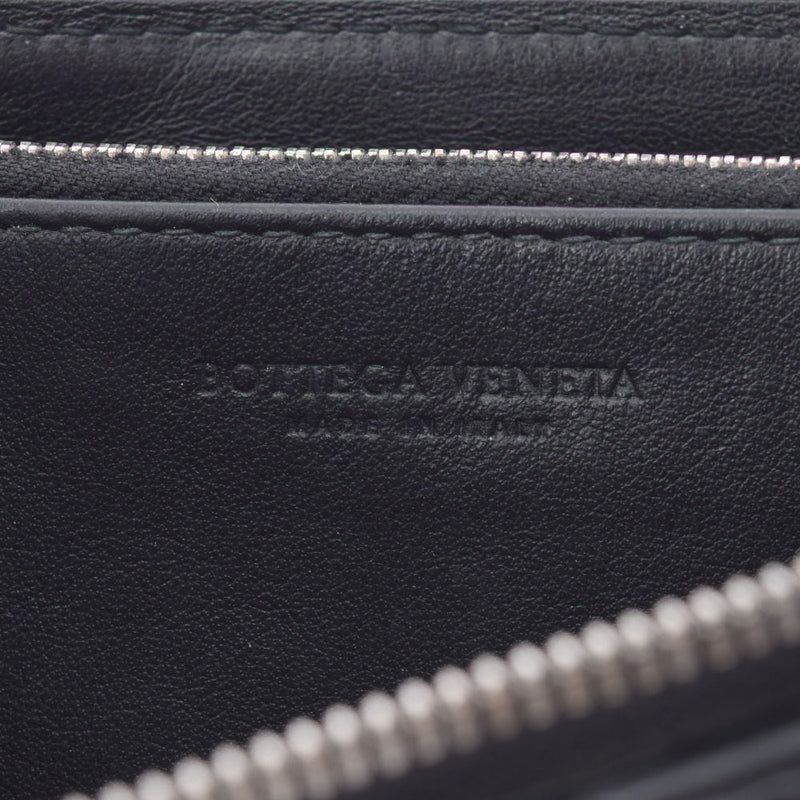 BOTTEGAVENETA ボッテガヴェネタ マキシイントレチャート 新型 ラウンドファスナー 黒 シルバー金具 レディース カーフ 長財布 Aランク 中古 銀蔵