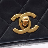 CHANEL シャネル マトラッセ チェーンショルダー 23cm シングル 黒 ゴールド金具 レディース カーフ ショルダーバッグ ABランク 中古 銀蔵