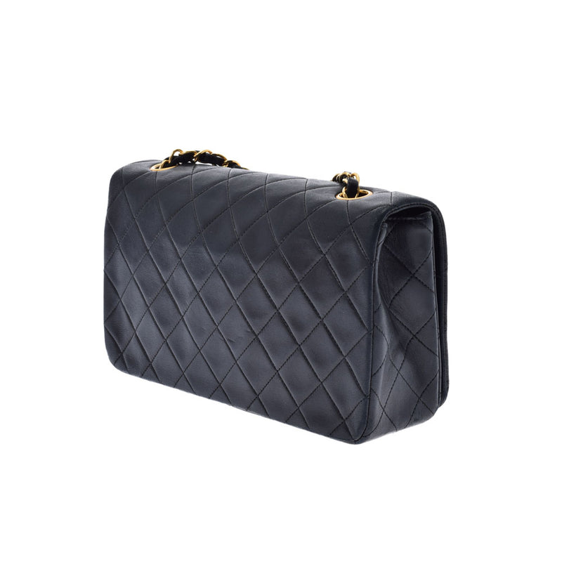 CHANEL シャネル マトラッセ チェーンショルダー 23cm シングル 黒 ゴールド金具 レディース カーフ ショルダーバッグ ABランク 中古 銀蔵