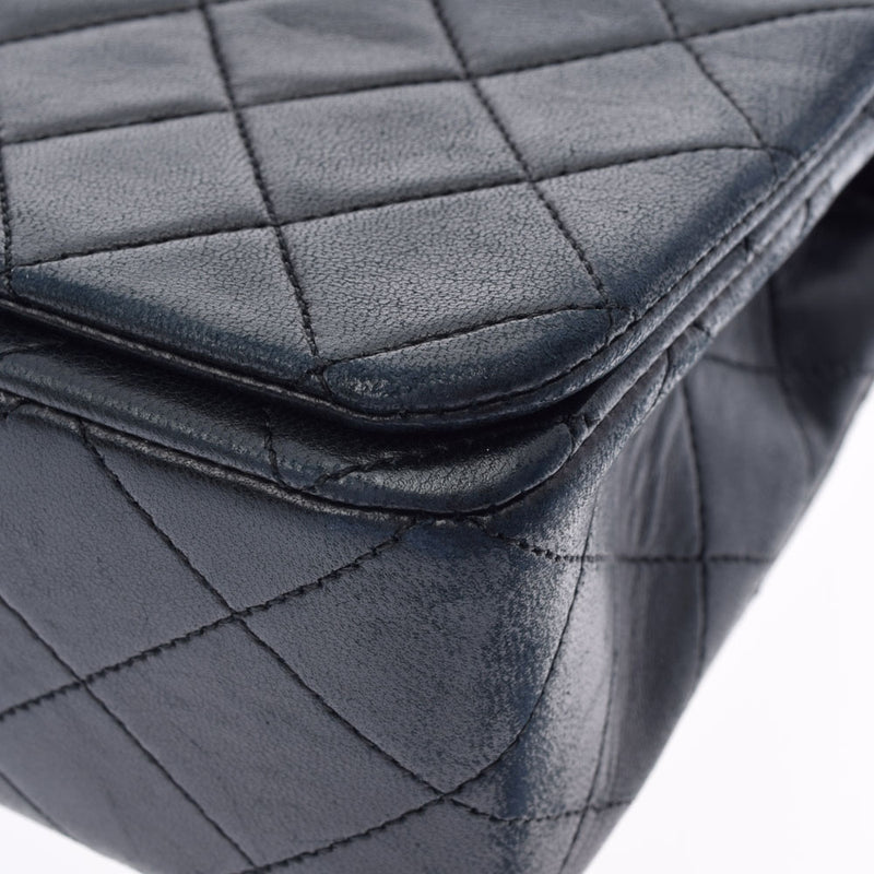 CHANEL シャネル マトラッセ チェーンショルダー 23cm シングル 黒 ゴールド金具 レディース カーフ ショルダーバッグ ABランク 中古 銀蔵