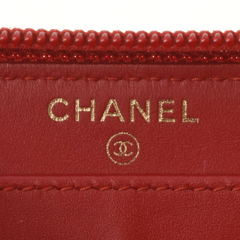 CHANEL シャネル ラウンドファスナー 赤 ゴールド金具 レディース キャビアスキン 長財布 Bランク 中古 銀蔵