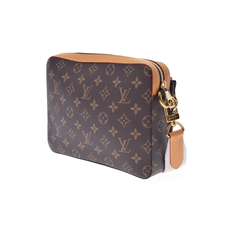 LOUIS VUITTON ルイヴィトン モノグラム ストライプ トリオ メッセンジャー NIGOコラボ ブラウン M45965 メンズ モノグラムキャンバス ショルダーバッグ 未使用 銀蔵