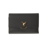 LOUIS VUITTON ルイヴィトン ポルトフォイユ カプシーヌ コンパクト ノワール/ホットピンク ゴールド金具 M62157 レディース レザー 三つ折り財布 Bランク 中古 銀蔵