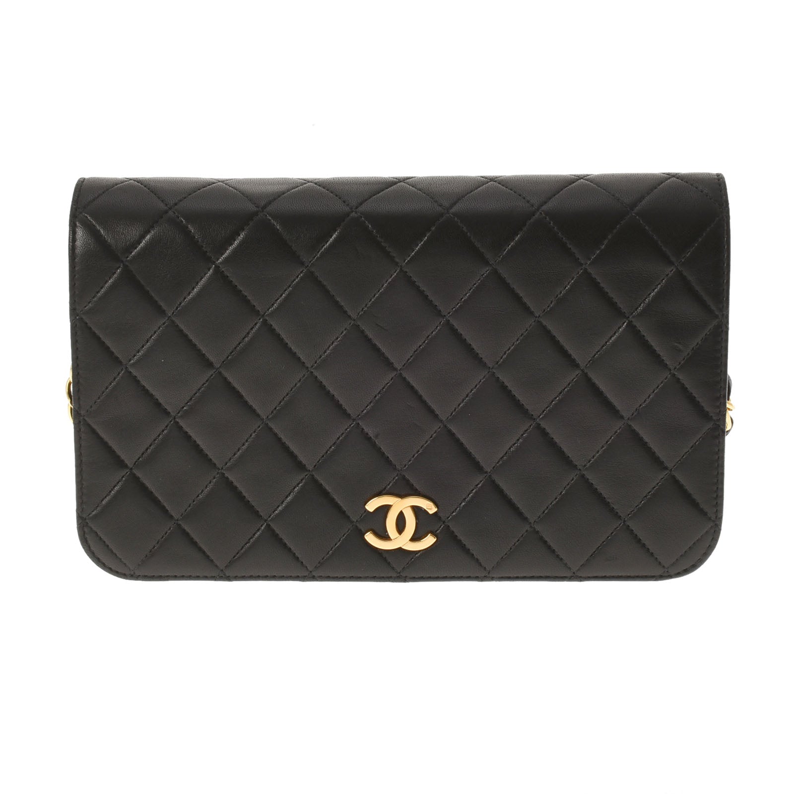 CHANEL シャネル マトラッセ チェーンショルダー プッシュロック 黒 ゴールド金具 レディース ラムスキン ショルダーバッグ ABランク 中古  バッグ - Shaktimining